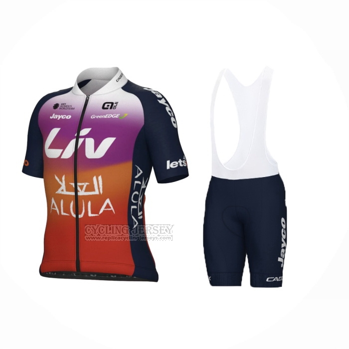 2024 Cycling Jersey Jayco AlUla Pink Orange Short Sleeve And Bib Short